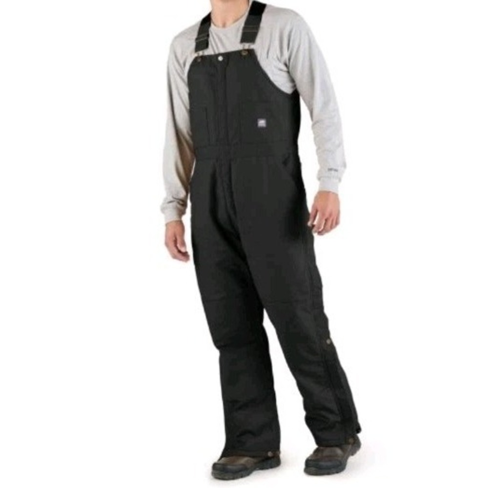 BERNE Men's Heritage Black Insulated Duck Bib Overalls - XL Regular (48-50) EUC